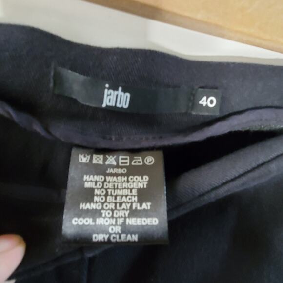 JARBO black Side Split Crop Black Pants Size 40 / LARGE Excellent condition - Picture 2 of 7